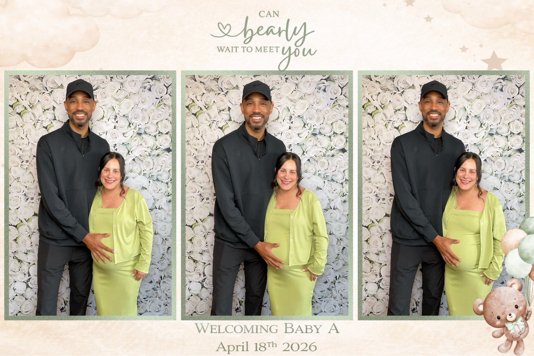 Baby shower custom photo booth template design