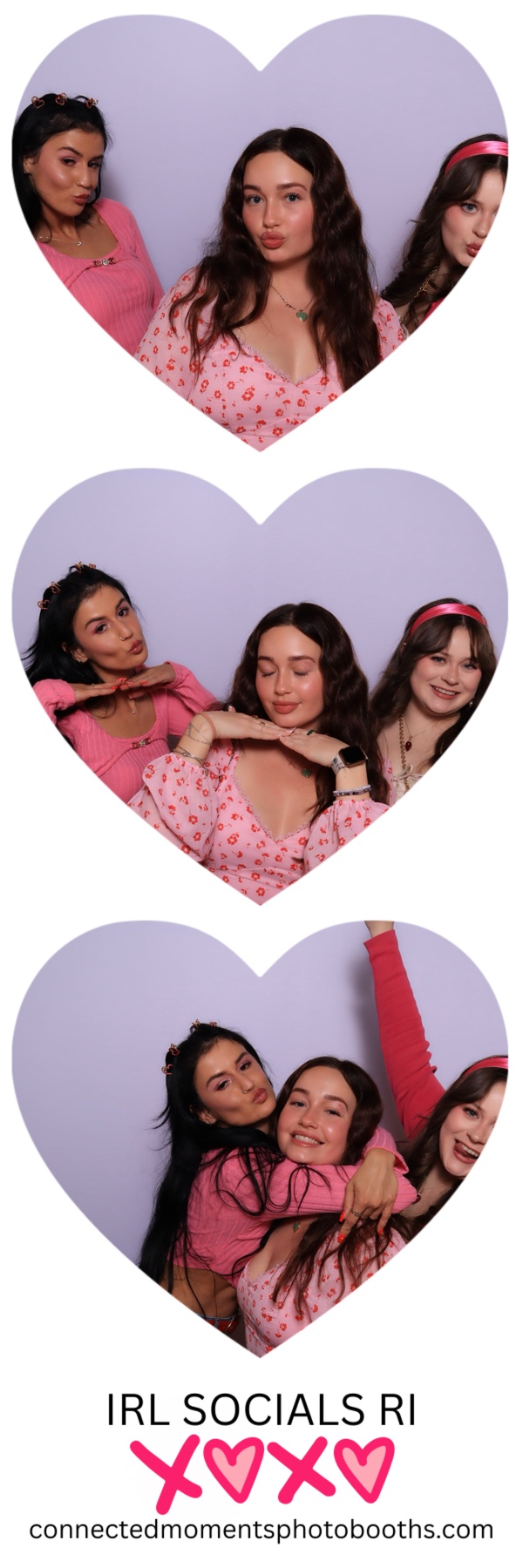 Guests smiling with photo booth props