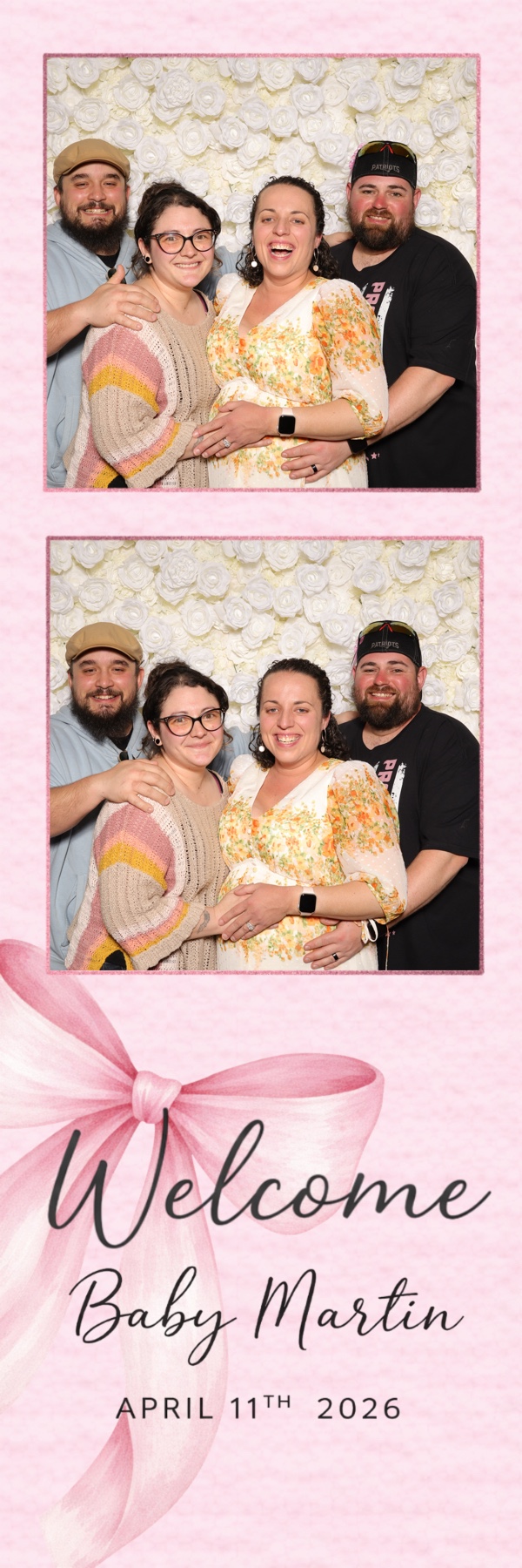 Party guests using print photo booth